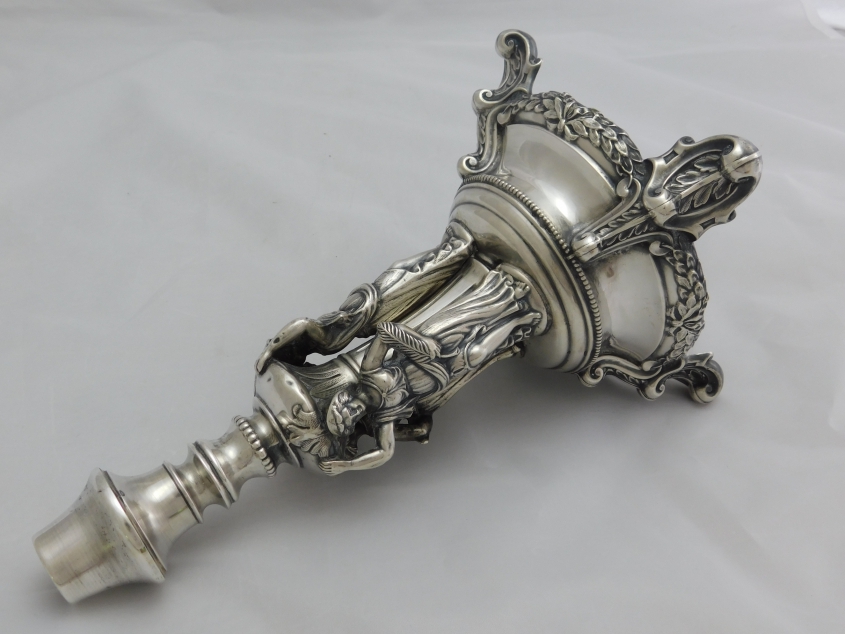 KERZENLEUCHTER- KERZENSTÄNDER SILBER 900-ER UM 1850