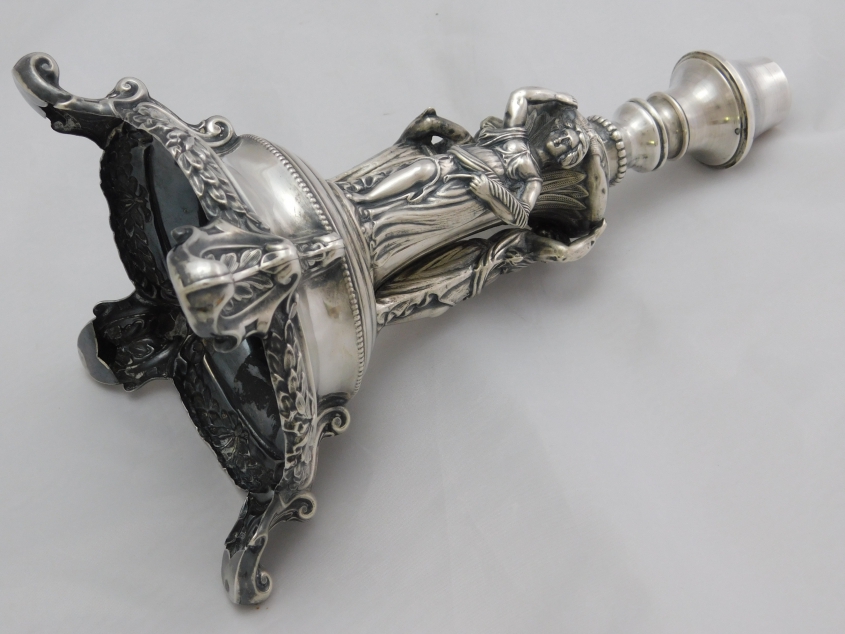 KERZENLEUCHTER- KERZENSTÄNDER SILBER 900-ER UM 1850