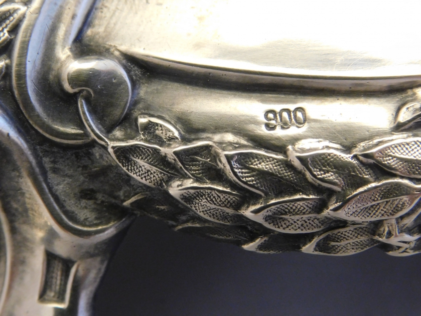 KERZENLEUCHTER- KERZENSTÄNDER SILBER 900-ER UM 1850